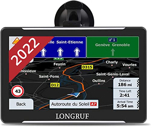 ã€2022 Newã€‘ GPS Navigation for Car, LONGRUF Latest Map 7 inch Touch Screen Real Voice Spoken Turn-by-Turn Direction Reminding Navigation System for Cars, Vehicle GPS Satellite Navigator