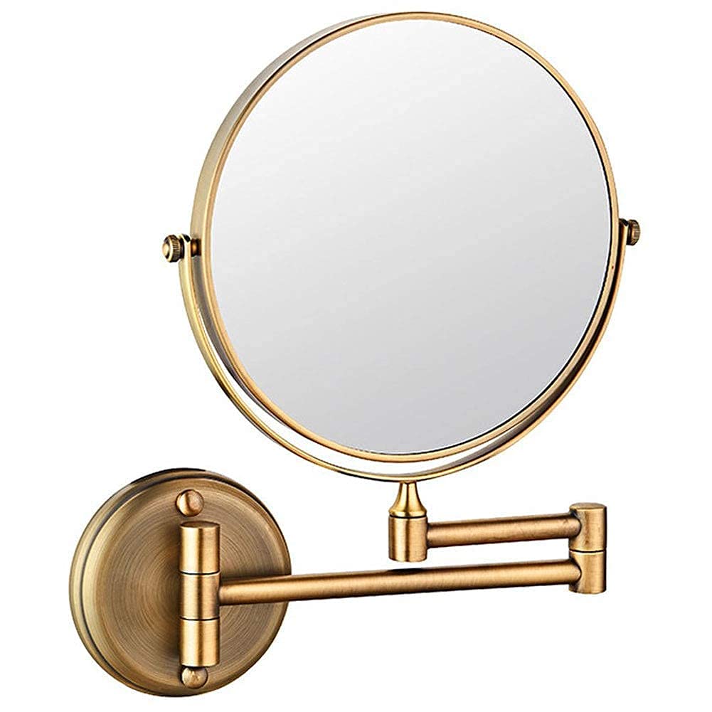 Miroir de rasage mural pivotant à deux côtés de 6 pouces pliable pour salle de bain