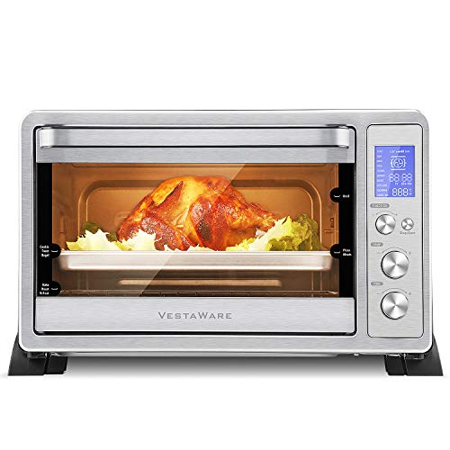 Convection Toaster Oven, 27QT Countertop Smart Oven with 10 Presets, Toast Pizza Rotisserie Bake Broil, Digital LCD Display, 6 Accessories Included