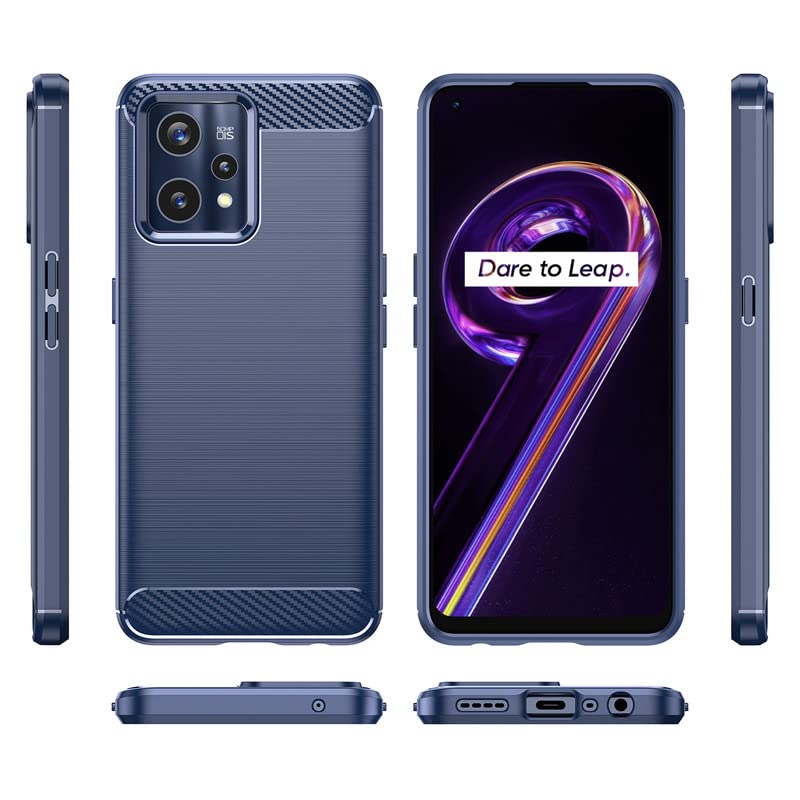 Image of Hybrid Carbon Fiber Back Case for Realme 9 Pro Plus /Realme 9 4G (Blue)