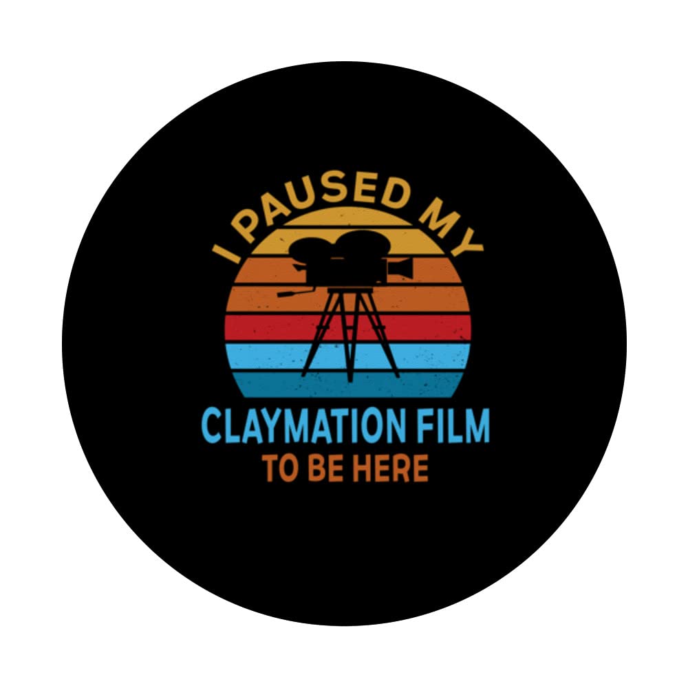 I Paused My Claymation Film To Be Here Movie Director Lover PopSockets Swappable PopGrip, Black - Image 3