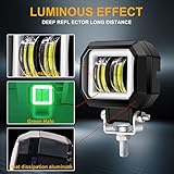 Biqing 20W Motorcycle Fog Lights With Green Angel Eyes,Motorcycle Auxiliary Lights LED Headlights Front Spotlight 12V 24V Motorbike Fog Driving Lights Daytime Running Light With Switch 22mm - Image 3