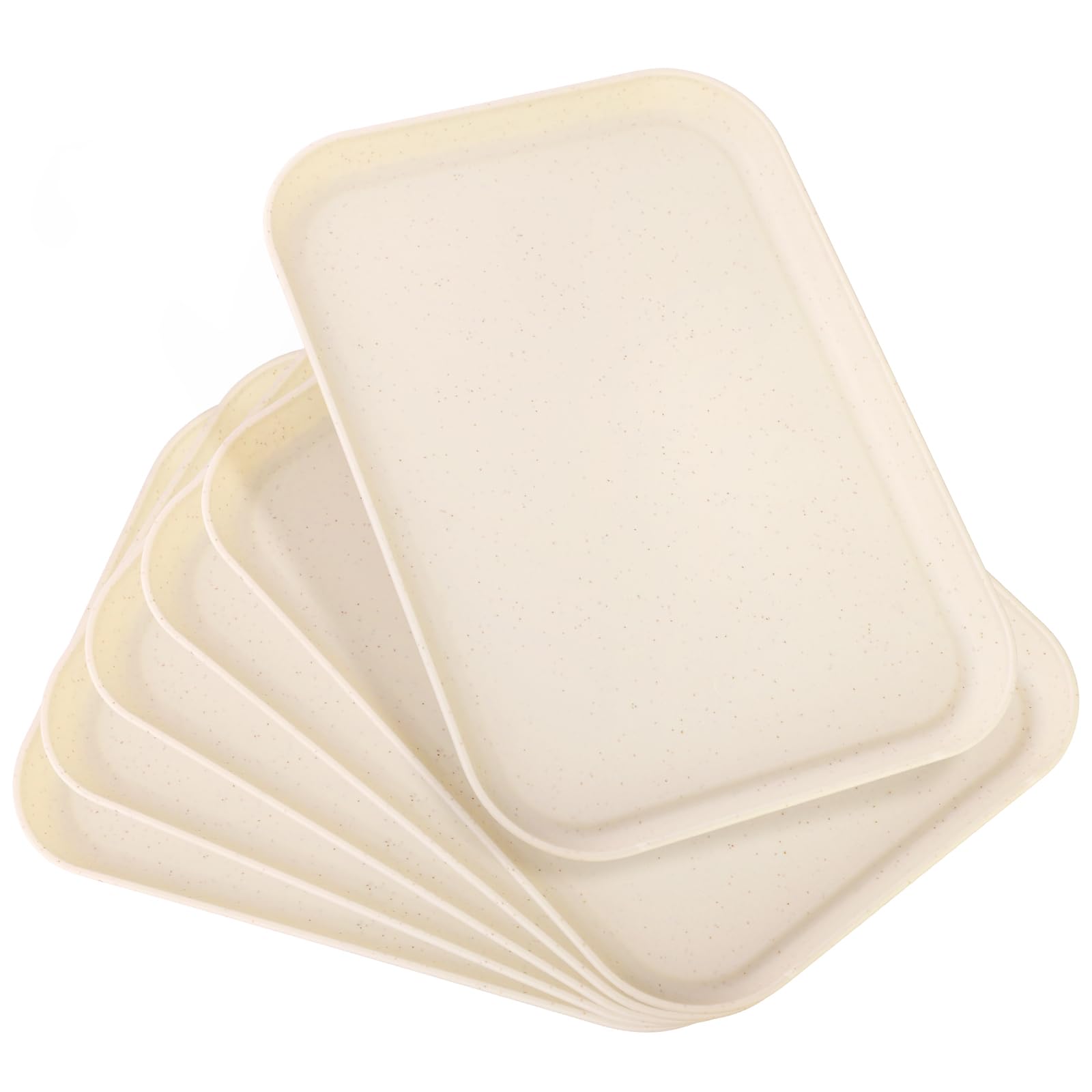 Lot de 6 plateaux de service réutilisables en plastique pour fournitures de fête, 38,1 x 25,4 cm, pour légumes, collations, fruits, biscuits, desserts dans la cuisine/garde-manger