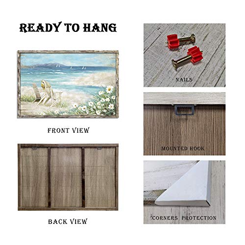 Abstract Beach Framed Painting Artwork: Seaside Chair Wall Art Seascape Hand Painted Painting for Vacation Villa (45" W x 30" H, Multiple Sizes/Material) - Image 7