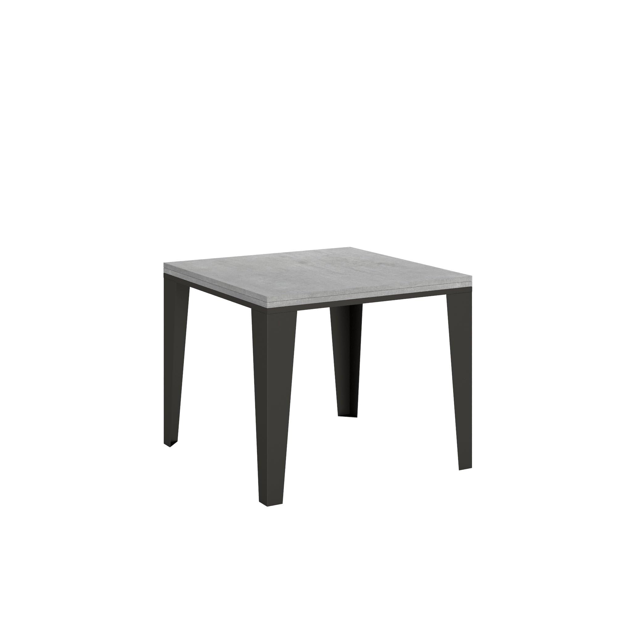 Decor Space Table Udine extensible en bois pour salle à manger (extensible jusqu'à 180 cm, ciment)