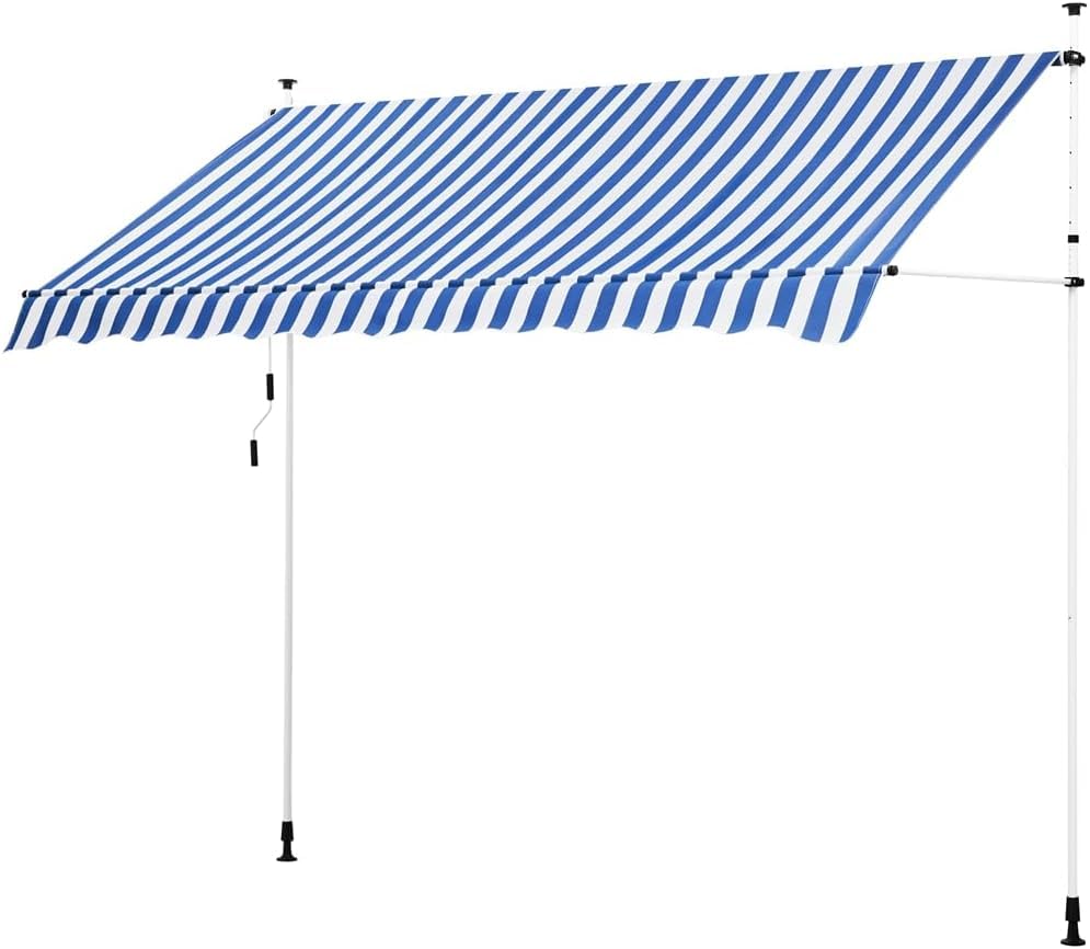 Yaheetech Store Banne Manuel 300 cm Auvent Rétractable Réglable en Hauteur et Inclinaison Store Banne Télescopique pour Terrasse Balcon Restaurant Café...