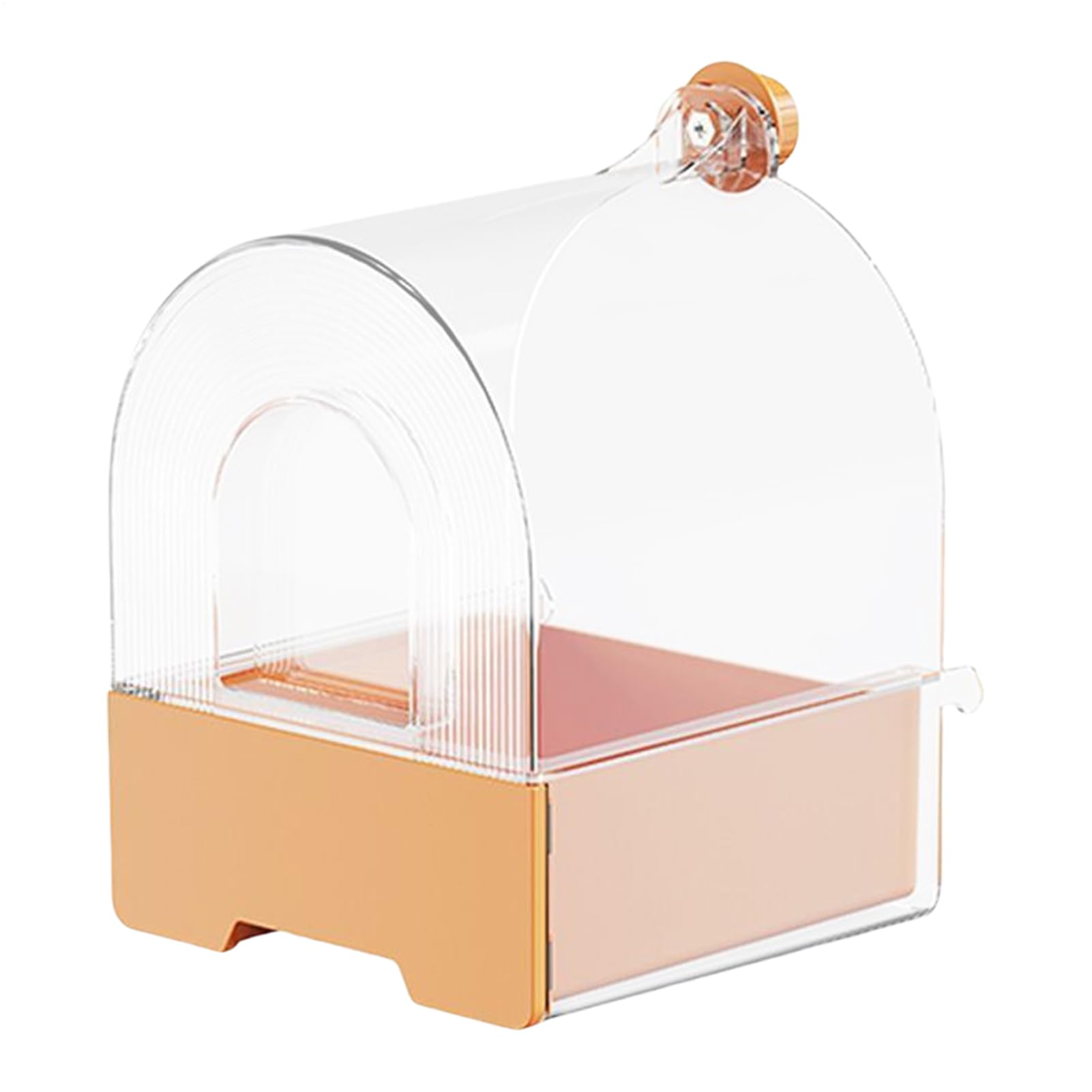 Vasca per uccelli per gabbia, a prova di perdite, per parrocchetti, accessori per doccia, scatola trasparente stabile con design poco profondo, ideale per uccelli domestici in spazi esterni, casa