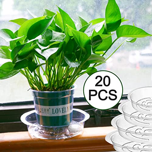 Homeaning 20 Pack Plant Saucers Of 6, 8, 10, 12 Inch,Plant Drainage Trays,Durable Flower Pot Drip Trays,Durable Plastic Plant Trays For Indoors, Outdoors,Collects Flower Pot Drainage #TOP1