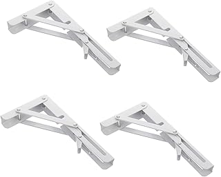 Cabilock 4pcs Tripod Heavy Duty Shelf Bracket Farmhouse Rack Bracket Wall Mounted Shelves Support Collapsible Shelf fold Down Shelf Stainless Steel Shelf Support Storage Brackets Jiubijia