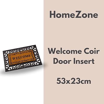 HomeZone Welcome Mats 75x45cm Outdoor Coco Coir Doormat (45 x 75 cm Welcome)
