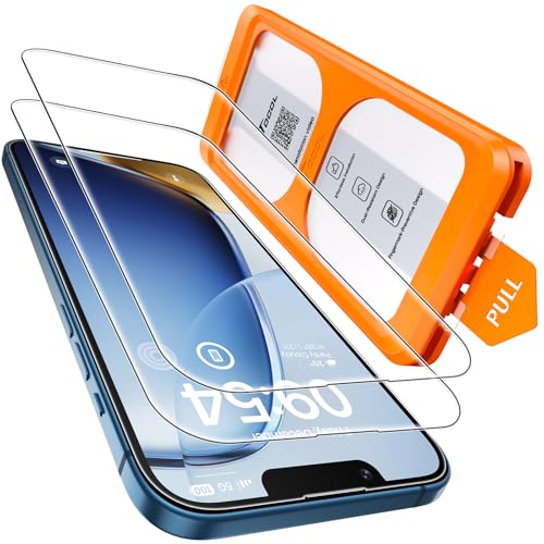 TOCOL 2 Piezas Protector Pantalla para iPhone 13 Mini, Alineación Automática para Una Instalación Rápida, Sin Burbujas, Cristal Templado de Dureza 9H Inastillable, HD Transparente