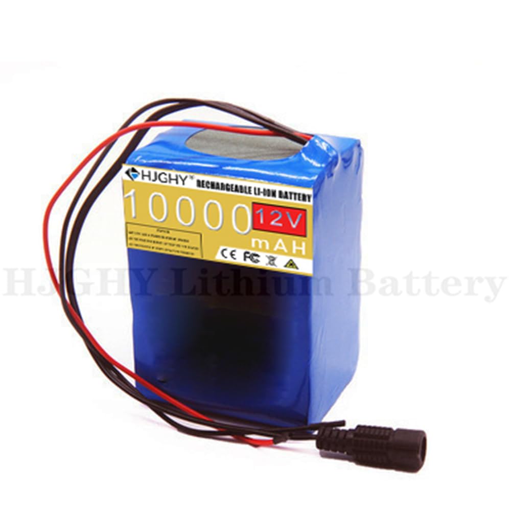 Pack de Batterie au Lithium 12 V 10 000 mAh, Batterie Rechargeable d'une capacité de 10 000 mAh pour Lampe, lampadaire Solaire, Batterie de Voiture Touristique,270 * 70 * 19mm,12V 10Ah