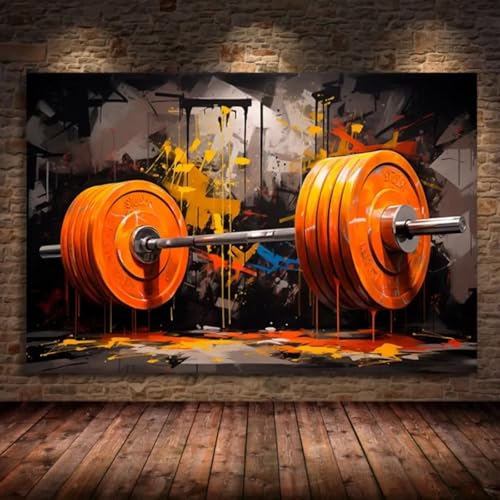 Aquarelle graffiti barbell peinture motivation pour vaincre la routine - 4