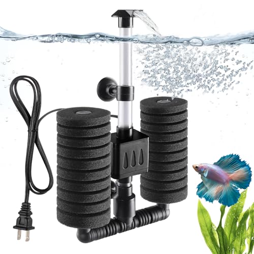 AQQA Aquarium Filter Submersible Internal Power Filter with Multi-Stage Filtration for Freshwater & Saltwater Fish Tanks, Quiet Electric Pump for 10-40 Gallon (110V/60Hz)