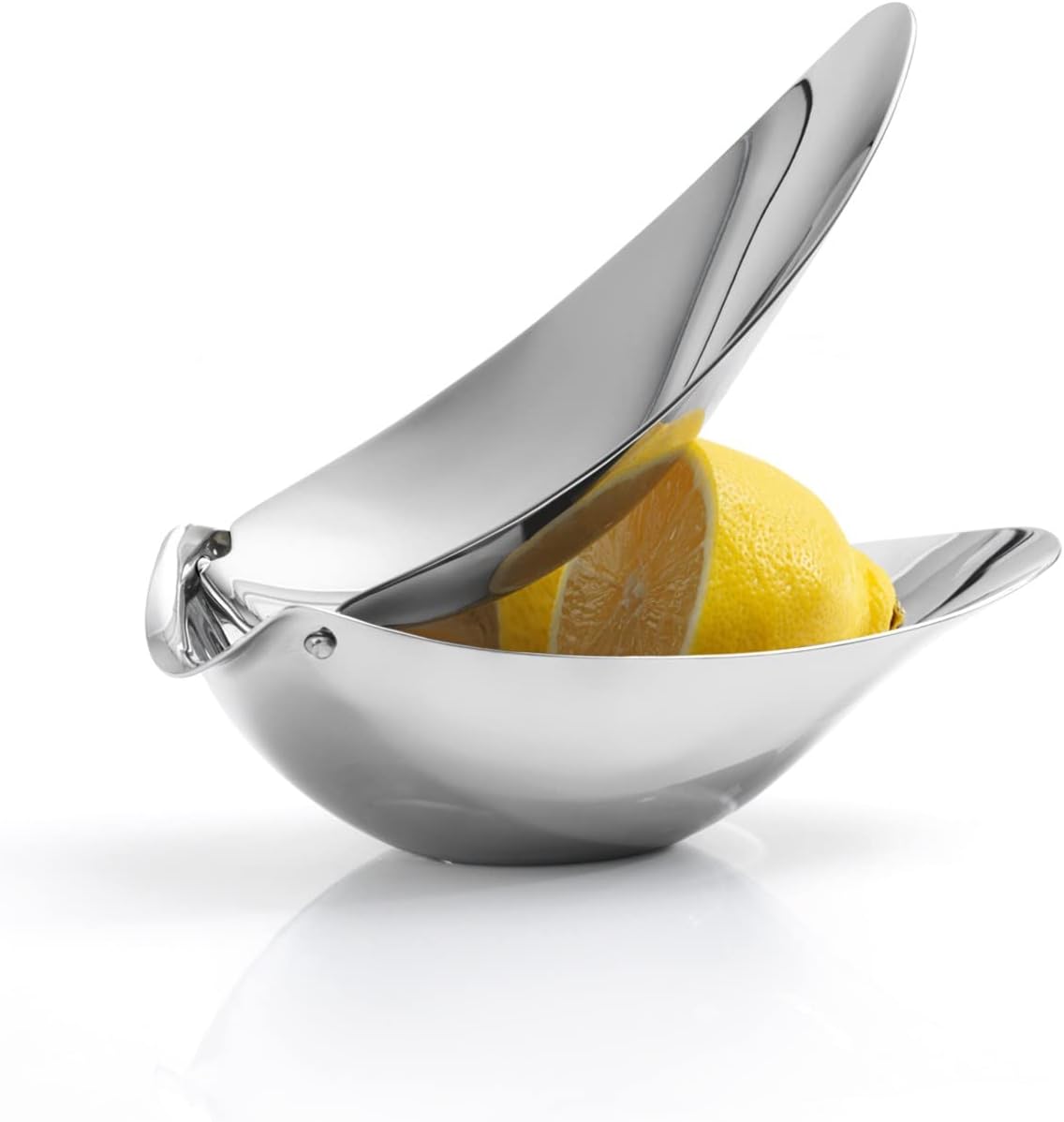 Stainless Steel Ergonomic Lemon Squeezer with Reflective Finish