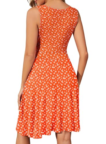 Image of WEACZZY Women's Summer Sleeveless Casual Dresses V-Neck Wrap Floral Holiday Tank Dress Flowy Beach Sundress with Pockets