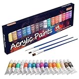 PINTURAS VERSÁTILES: La pintura se establece es cremosa y vívida. Ideal para adolescentes, principiantes o artistas para una amplia gama de superficies, como lienzo, cerámica, madera, tela, arcilla, paredes, clavos, artesanías y más. Los niños usan pinturas acrílicas en clase de arte y tiempo libre para desarrollar habilidades de imaginación y los adultos pintan para relajarse y aumentar la creatividad, ideal para crear arte decorativo para su hogar.