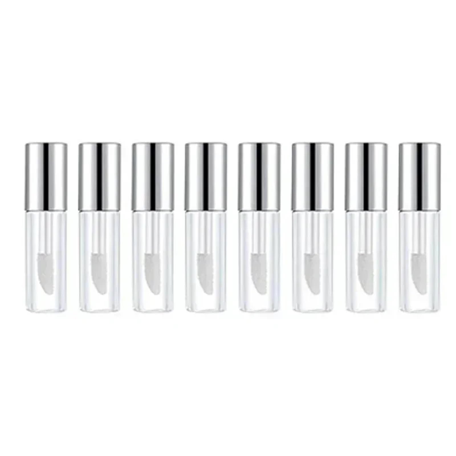 GIUPLOKID Empty Lip Balm Container, Empty Clear Lipstick Tubes 50 Pcs 2ml Multicolor Refillable(50pcsxsilver)