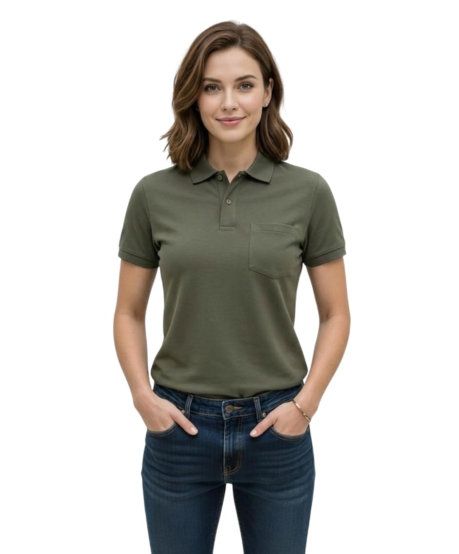 Brand Women's Polo Collar Neck Half Sleeve Plain Tshirt Pack of 1-picture-38