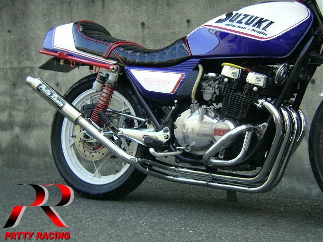 GS400マフラー PRETTY RACING GS400 極サイクロン PRETTY メッキ
