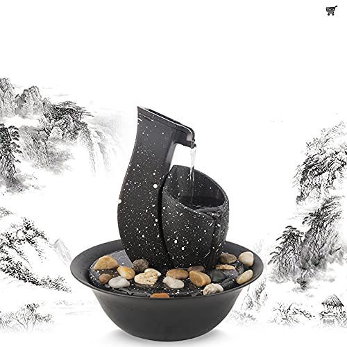 Pevsco Buddha Statue,Indoor Water Fountain Tabletop Fountains Portable Desktop Usb Zen Meditation Fountain Ornament With Irregular Stones And Decorative Led Lights, For Home Bedroom Office Decor #TOP2