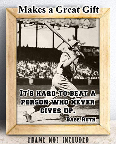 Baseball Decor - Babe Ruth - It's Hard - Baseball Wall Decor 11X14 Unframed Art Print - Great Baseball Room Decor & Gift, Baseball Poster Sports Vintage Decor #TOP2