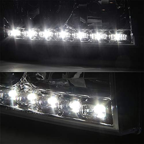 AKKON - For 2006-2010 Dodge Charger Chrome 1 Piece DRL LED Headlights w/Corner Turn Signal Lamps Left + Right Pair