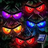 Solar Halloween Spooky Eyes Lights for Bushes, 5 Pairs Flashing Glowing Eyes Halloween Decorations Outdoor, Blinking Eye Lights for Yard Decorations