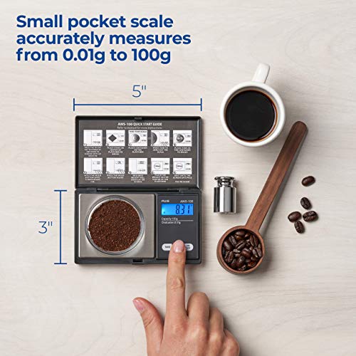 American Weigh Scales Aws Series Digital Pocket Weight Scale 100G X 0.01G, (Black), Aws-100-Cal - Calibration Weight Included #TOP2