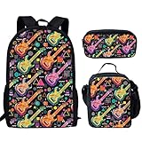 【Material】Mochila y funda de pencial: poliéster 300D duradero; bolsa de almuerzo: poliéster; material del forro: EVA + algodón de polietileno; diseño de impresión 3D vívido, llamativo e impresionante; sistema de transporte de cinturón de cojín de aire, correa de hombro ajustable, duradero y cómodo de llevar, cremalleras dobles suaves.