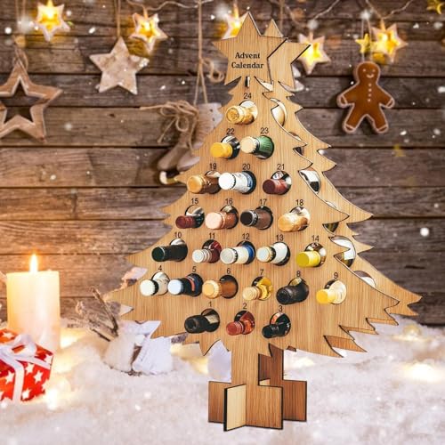 Porte-bouteille de vin sapin de Noël bois support 12 bouteilles maison