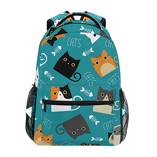 Mochila Escolar de Gatito Divertido para niños  niñas   Bolsa de Viaje