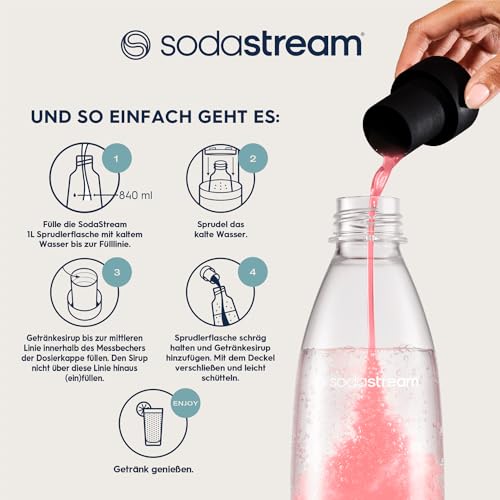 SodaStream Sirup Pink Grapefruit ohne Zucker, 1x Flasche ergibt 9 Liter Fertiggetränk, Sekundenschnell zubereitet und immer frisch, 440 ml 4