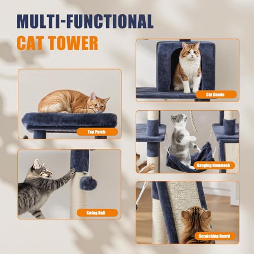 Torre para Gatos Multi-Niveles 63" con Rascadores y Plataformas miniatura 2