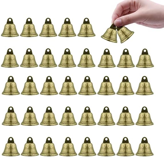 PPXMEEUDC 60 PCS 1 inch Vintage Bronze Bells Mini Liberty Bells for Crafts Favor Decorating and Making Wind Chimes