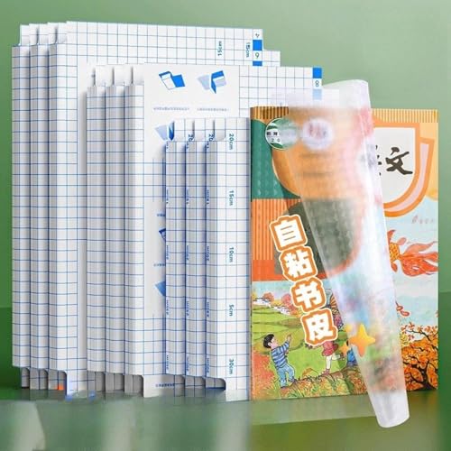 Image of Fidrox Transparent Paper Sticker Book Cover Film | 90 Pcs- 3 Different Sizes -20 Each | Waterproof School Textbook Protective Cover Self-Adhesive A4 Book Cover for School & Office (90 PC Book Cover)