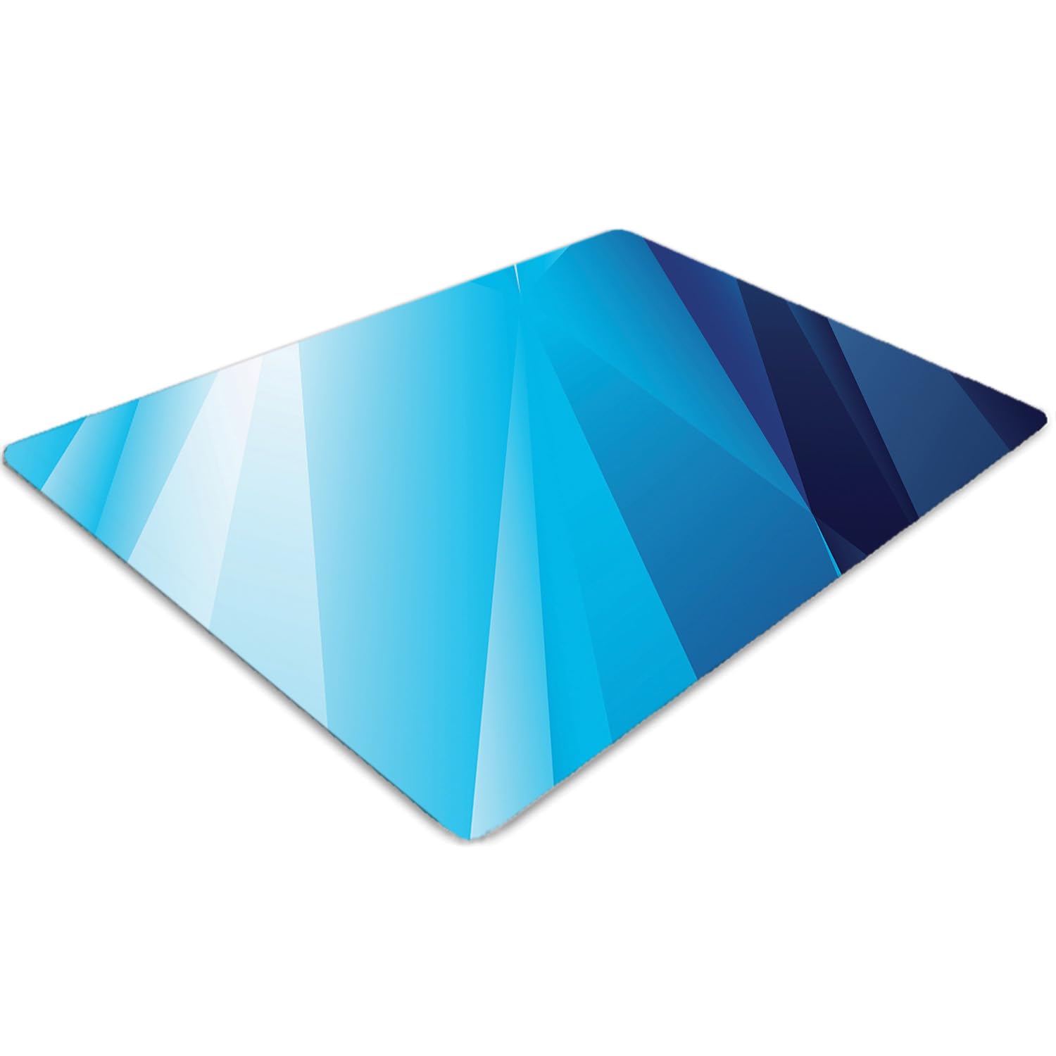 Tapis de chaise 120x90 cm rectangulaire en PVC bleu pour sol de bureau
