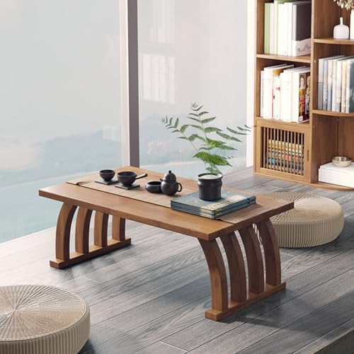 Table basse japonaise en bambou, autel de méditation salon 60cm - 4