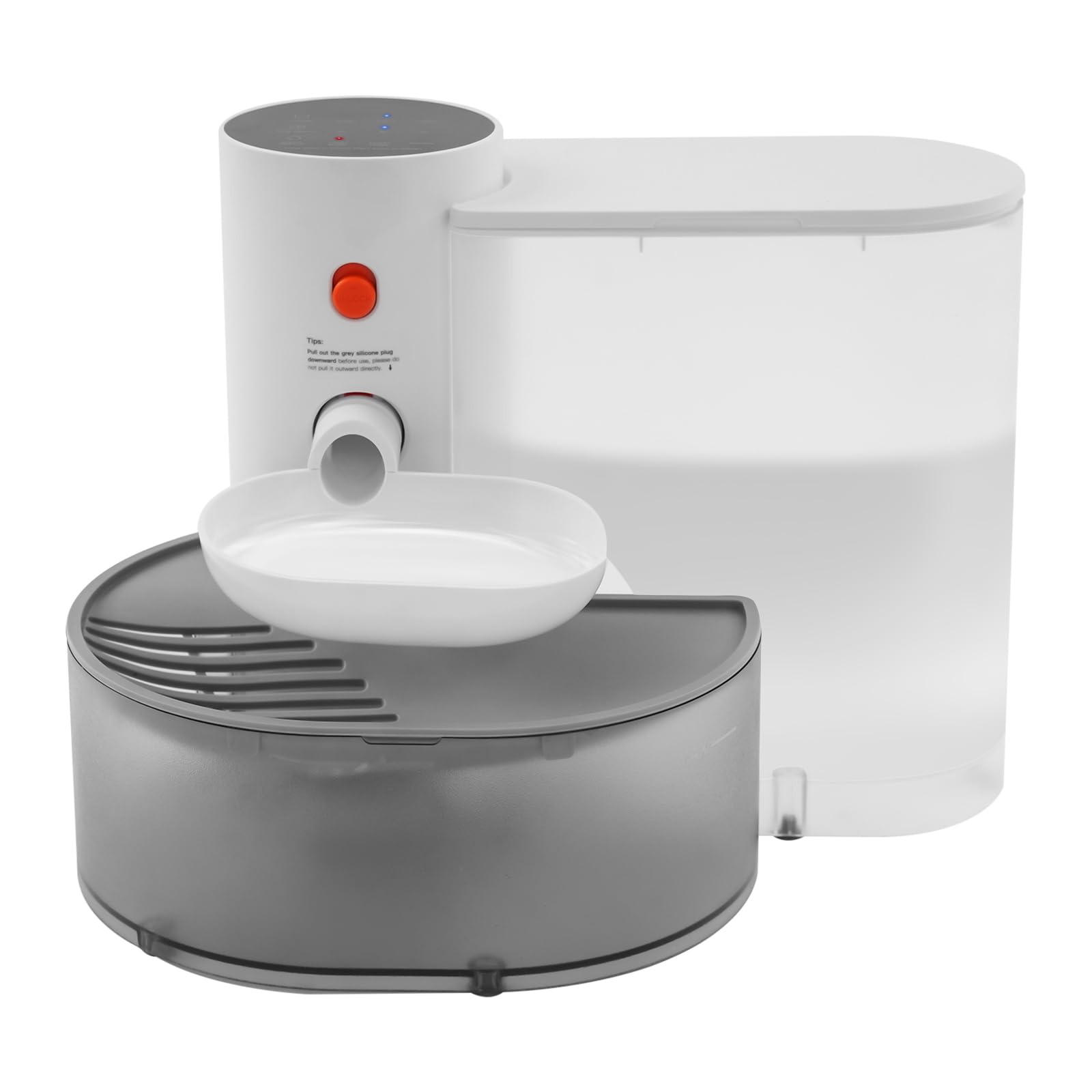 Fontana automatica per bere 3 l di acqua dolce e 1,5 l di acque reflue, senza fili, nessun cambio filtro, fontana per gatti senza fili, 180 giorni di standby, ricarica USB per animali domestici, gatti
