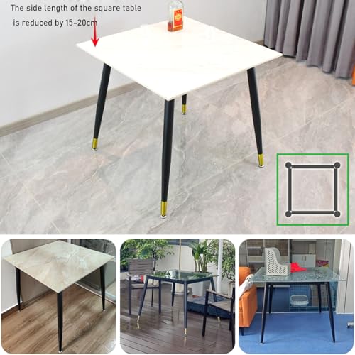 Metalowe przemysłowe nogi stołowe z przyssawkami, solidna podstawa stołu do jadalni, domowe biurko biurowe, zastosowanie kuchenne, 80 cm x 80 cm x 72 cm, czarne i złote wykończenie