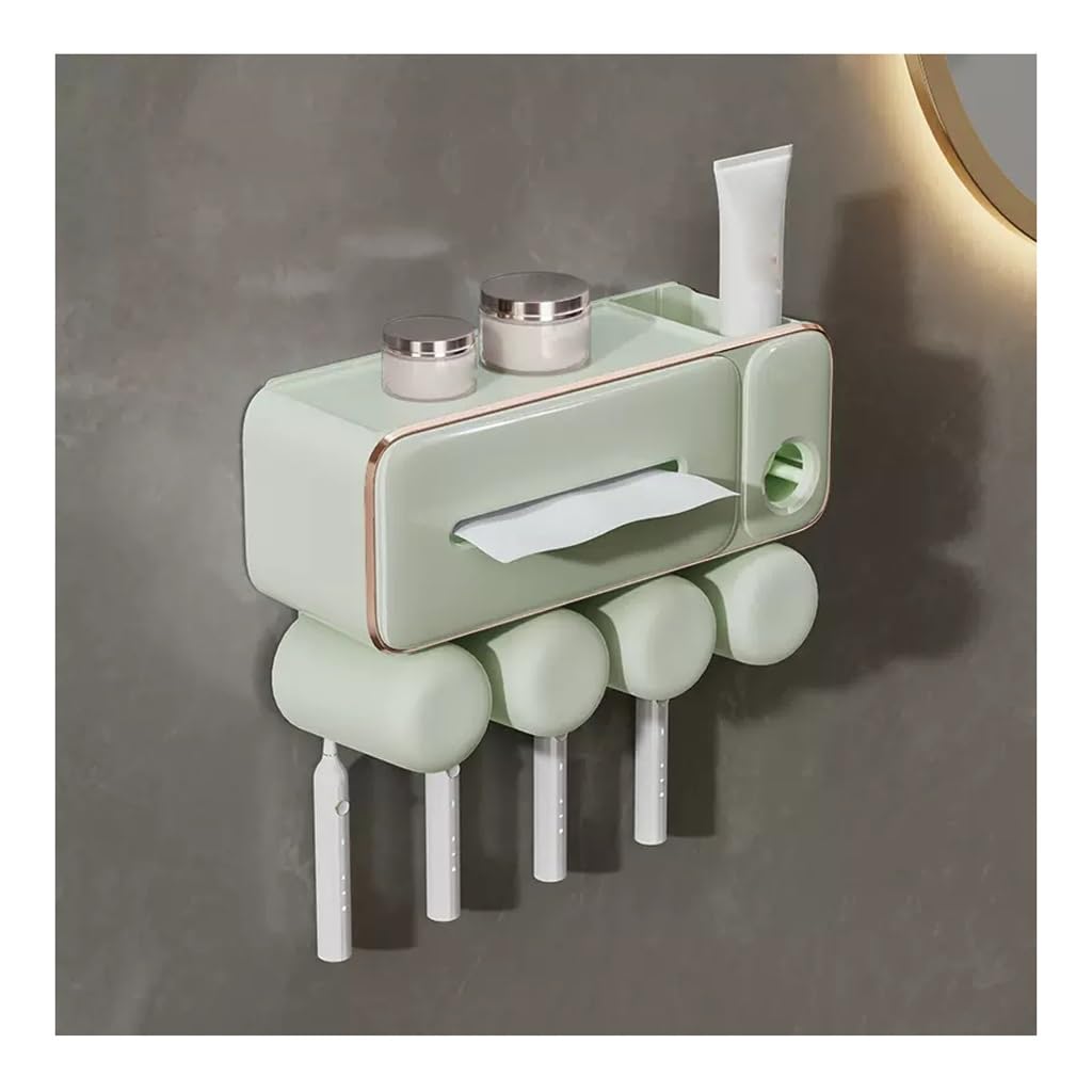 Estante Para Cepillos de Dientes Porta spazzolini da denti con asciugamano for il viso Tazza for collutorio integrata Scaffale for spazzolini da denti Famiglia Porta spazzolini da denti senza punzonat