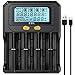EBL 18650 Battery Charger with Discharge & Testing Functions, Universal Battery Charger for 3.6V/3.7V/3.85V Li-ion/INR/IMR/ICR/3.2VLiFePO4, 1.2V Ni-MH/Ni-CD Rechargeable Batteries