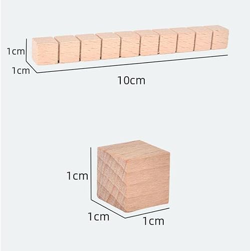 Miniatura 4 de Montessori DIY Base de madera de diez bloques de matemáticas manipulativas matemáticas tempranas aprendizaje matemático, paquete A