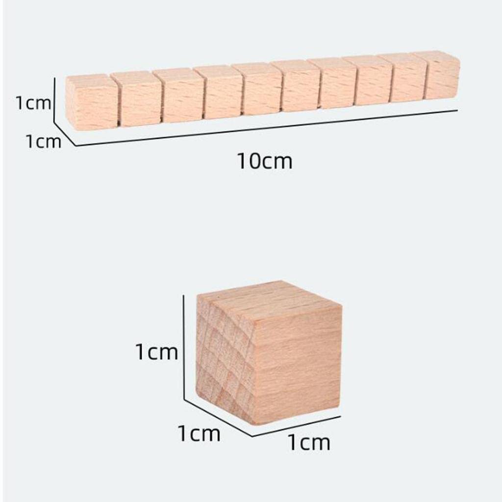 50 Piezas Bloques Base Diez Manipulativos Juego Material Madera para Niños Adecuado para Aula Escolar Enseñanza de Matemáticas Regal, Paquete C
