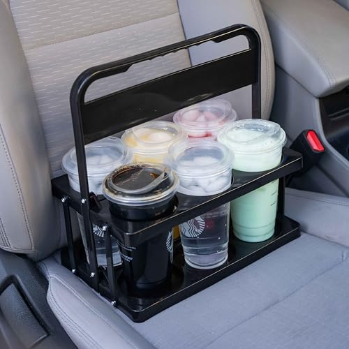 Drink Carrier with Handle, Reusable & Sturdy - for Large Beverages & Food Delivery Use (Black) by CRAFTALENT - Used condition - Image 2