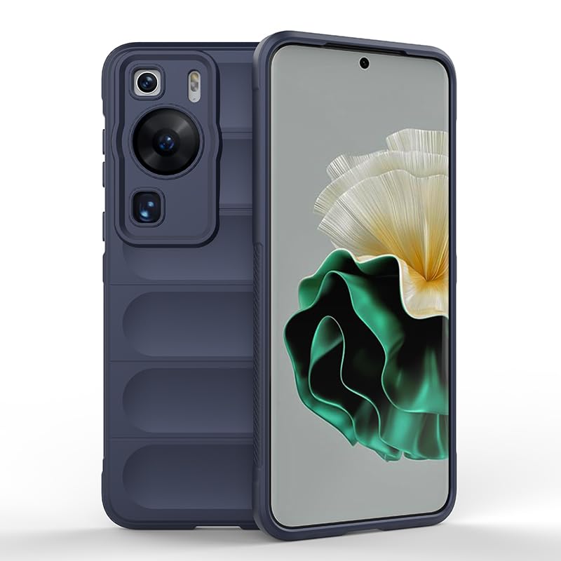 WOKEZ TPU-Silikon Fodral för Huawei P60 4G - Mörkblå och Reptåligt