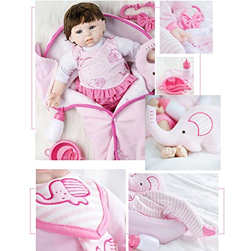Hengqiyuan 50cm 20Zoll Reborn Babypuppe wie Echtes Baby Weiche Silikon Vinyl echt Babypuppen Lebensechte Puppe… – Bild 7