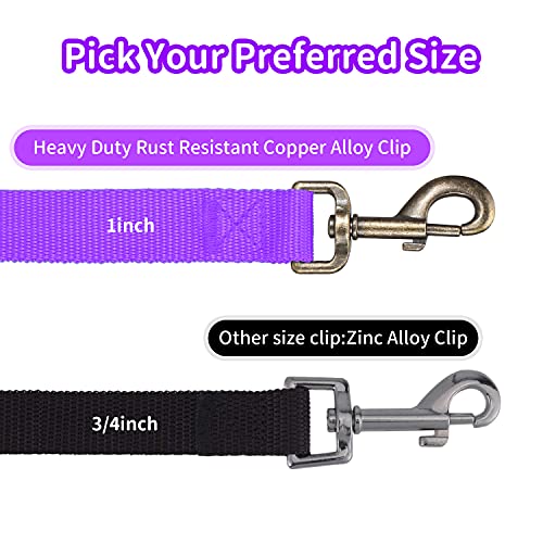 Image of HIKISS Long Dog Leash Obedience Recall Training Agility Lead with Thickening Material for Large Dog - 15ft 20ft 30ft 50ft 100ft Training Leash(Purple 50ft)