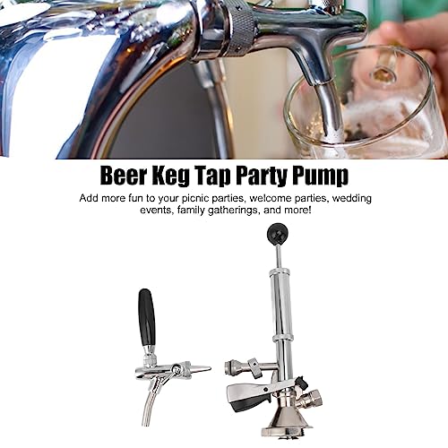 Pyhodi 4-Zoll-Bierfass-Partypumpe, Bierfass-Zapfhahn aus Edelstahl, Keg-Zapfhahn-Kit mit Luftpumpe und Verteiler, Hochwertige Picknickpumpe, Fasspumpe, Bierpumpe für Familienfeiern