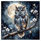 TCDZMYGS Paint by Numbers Kit for Adults Beginner,Owl Adult Paint by Number Kits on Canvas Without Frame,DIY Acrylic Oil Painting by Numbers Kits for Home Wall Decor 16x16 inch